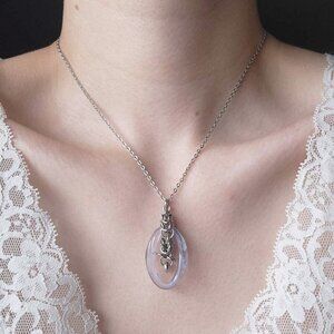 Gothic fairy purple acrylic and silver chainmaille necklace